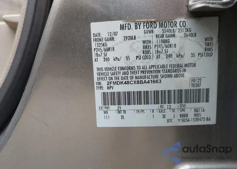 2008 Ford Edge Sel z USA, uszkodzony, nr VIN 2FMDK48CX8BA41663